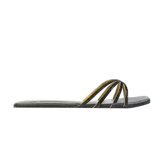 Zoya Chic-casual Black Flat Slippers
