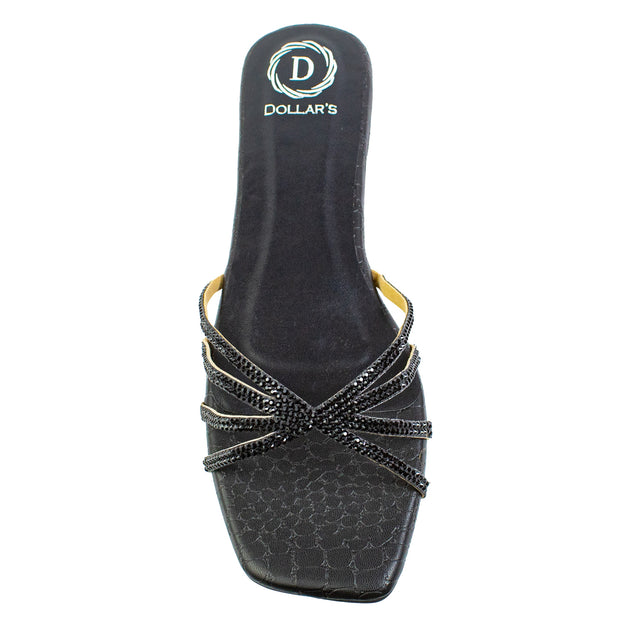 Zoya Chic-casual Black Flat Slippers