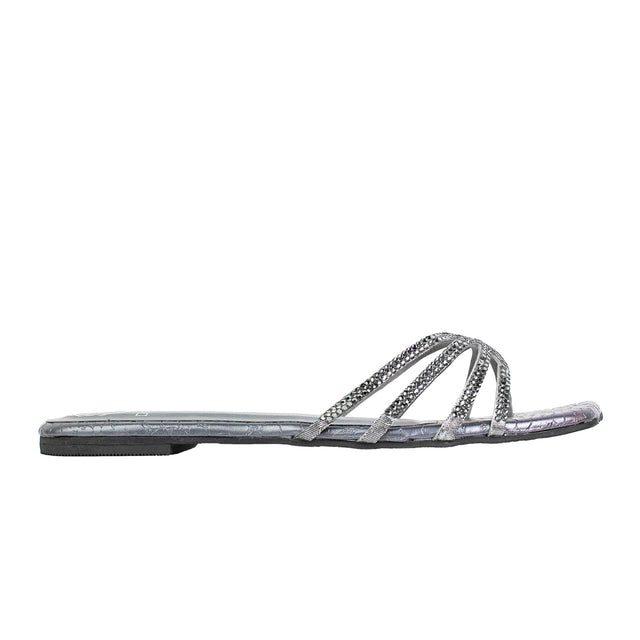Zoya Handmade Grey Flat Slippers