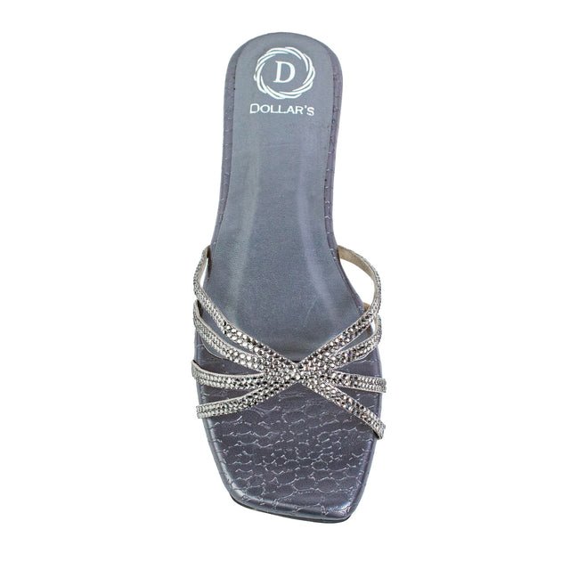 Zoya Handmade Grey Flat Slippers