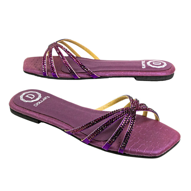 Zoya Handmade Purple Flat Slippers