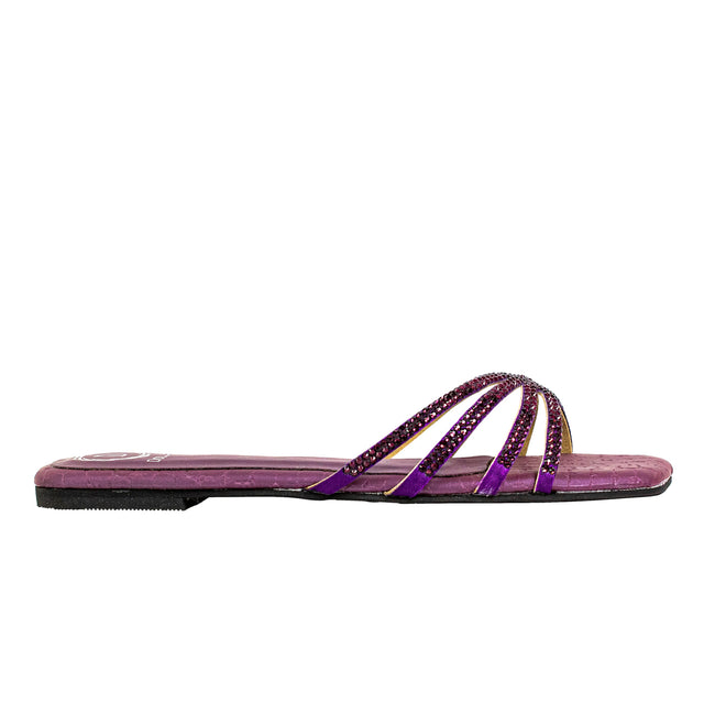 Zoya Handmade Purple Flat Slippers