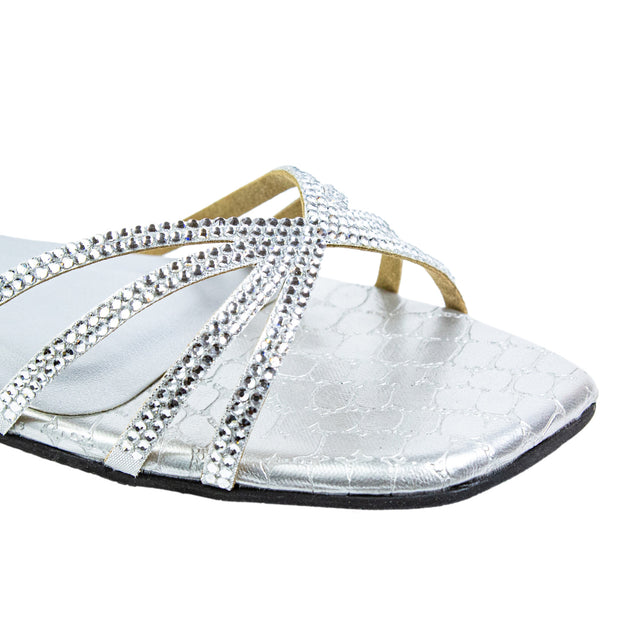 Zoya Chic Silver Flat Slippers