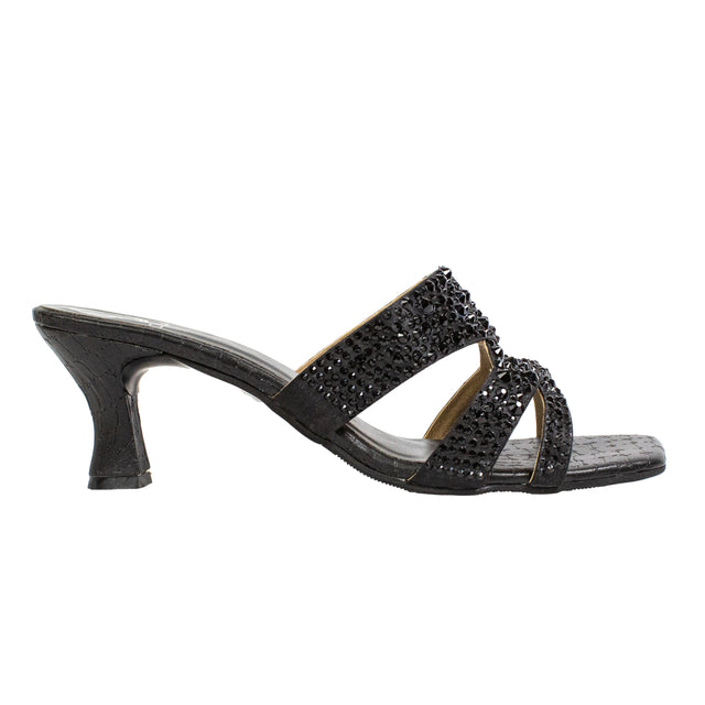 Aliyah Feminine-chic Black Pencil Heel Sandals