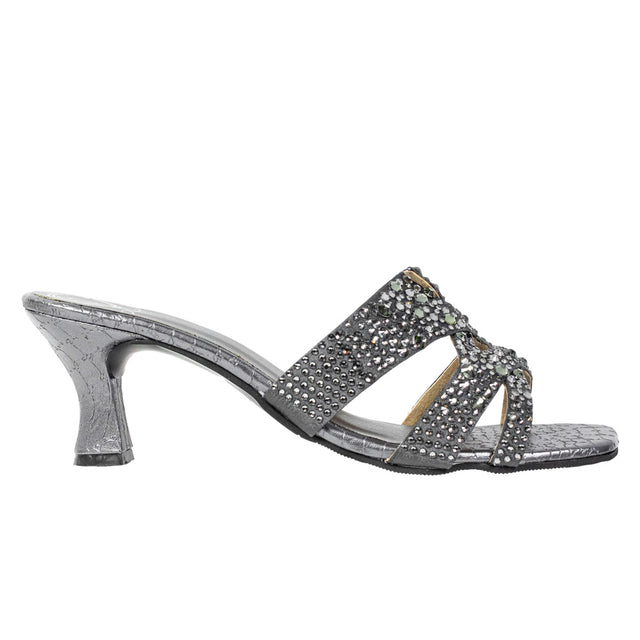 Aliyah Elegant Grey Pencil Heel Sandals