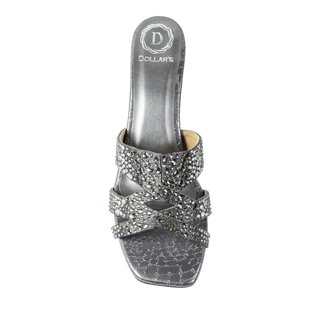 Aliyah Elegant Grey Pencil Heel Sandals