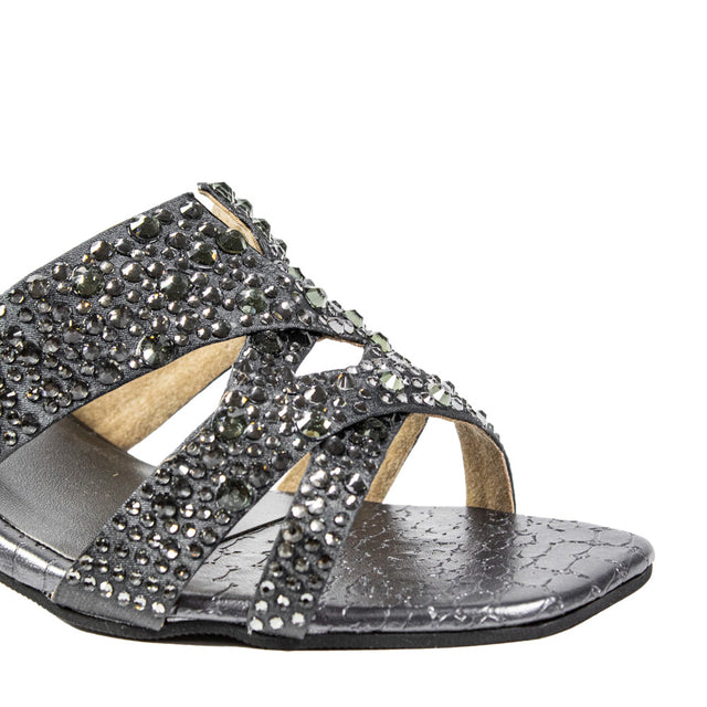 Aliyah Elegant Grey Pencil Heel Sandals