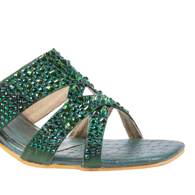 Aliyah Minimalist Green Pencil Heel Sandals