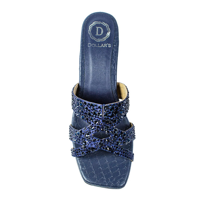 Aliyah Edgy Navy Blue Pencil Heel Sandals