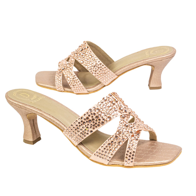Aliyah Sophisticated Rose Pencil Heel Sandals