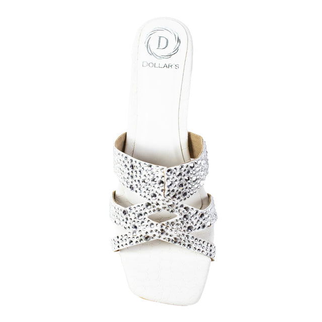 Aliyah Stylish White Pencil Heel Sandals