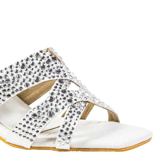 Aliyah Stylish White Pencil Heel Sandals