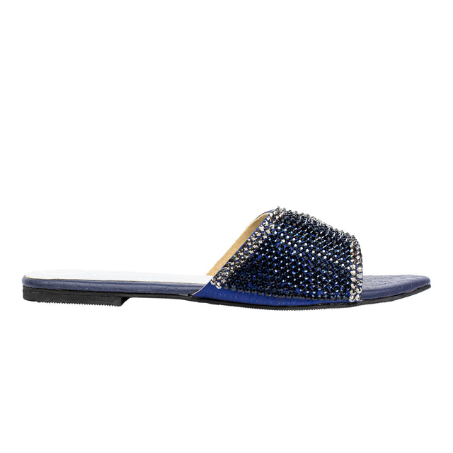 Sophisticated-casual Blue Flat Slippers