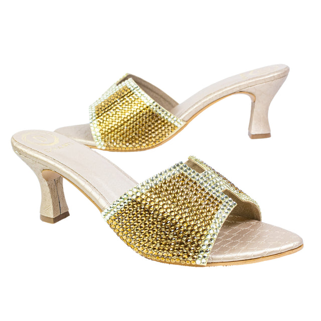 Minimalist Gold Pencil Heel Sandals