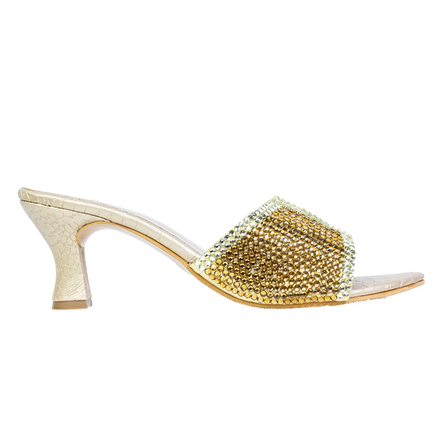 Minimalist Gold Pencil Heel Sandals
