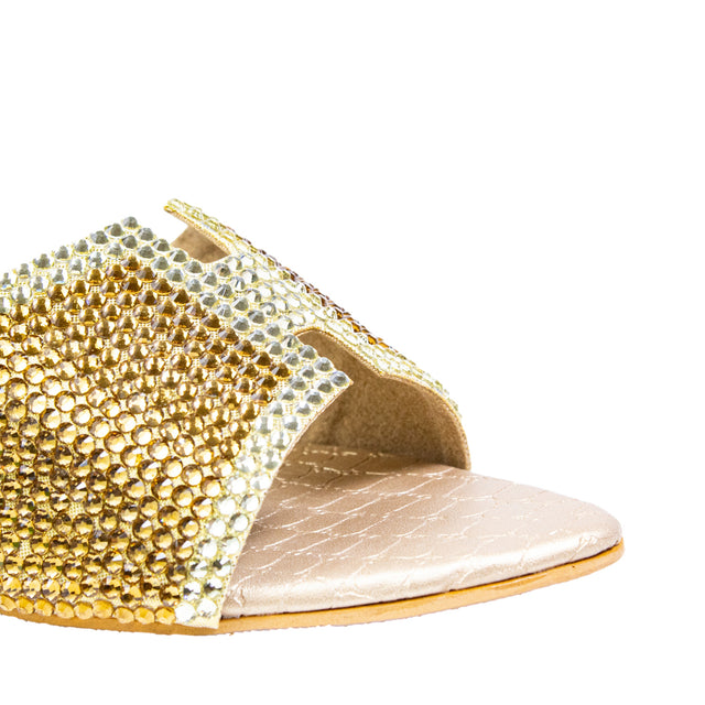 Minimalist Gold Pencil Heel Sandals