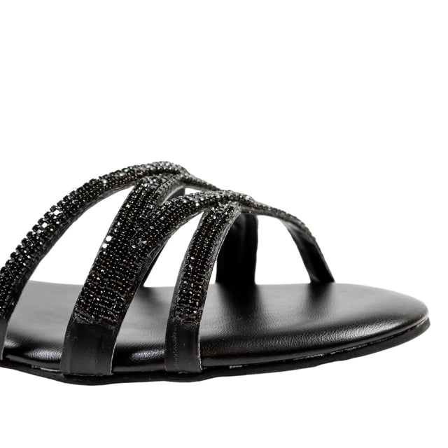 Modern Black Flat Slippers