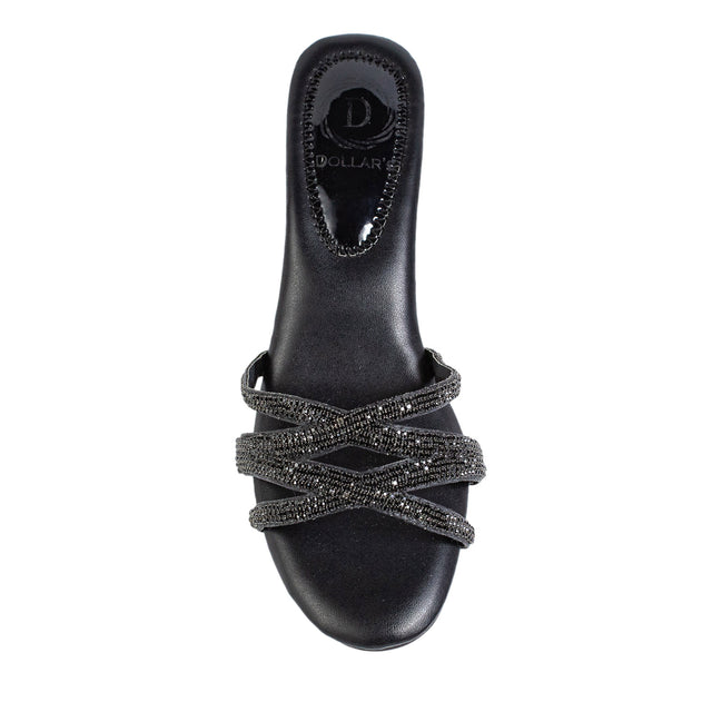 Couture-inspired Black Block Heel Sandals