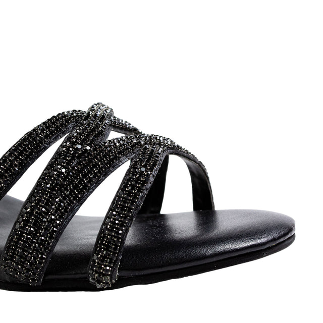 Couture-inspired Black Block Heel Sandals
