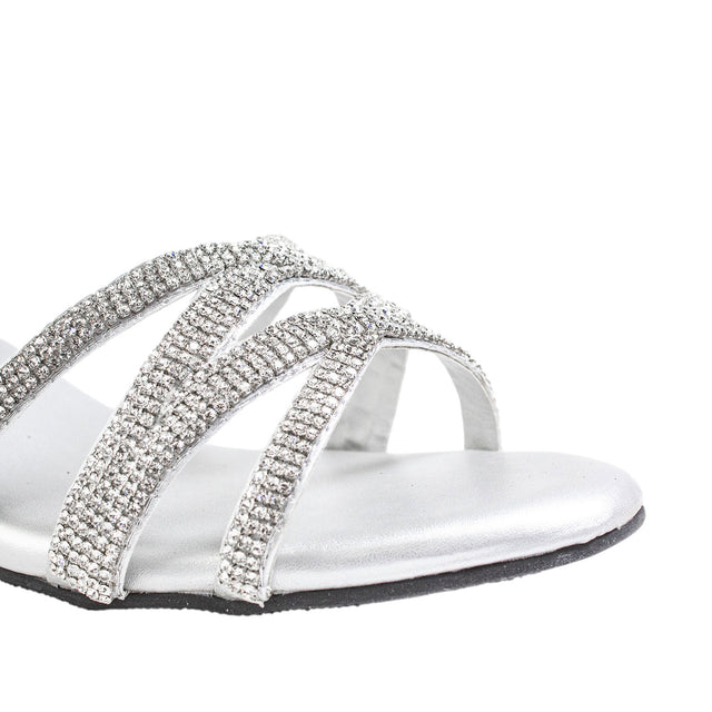 Iconic-fit Silver Block Heel Sandals