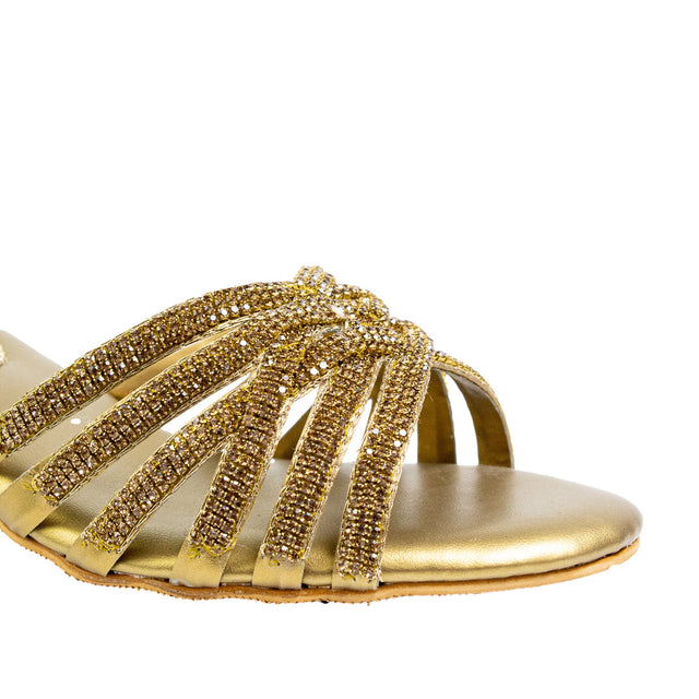 Iconic-fit Bronze Block Heel Sandals