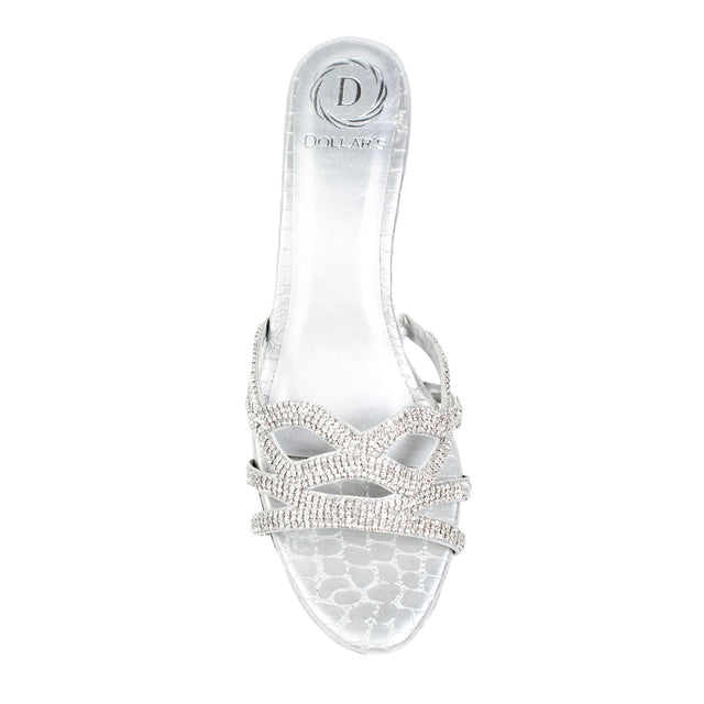 Captivating Silver Pencil Heel Sandals