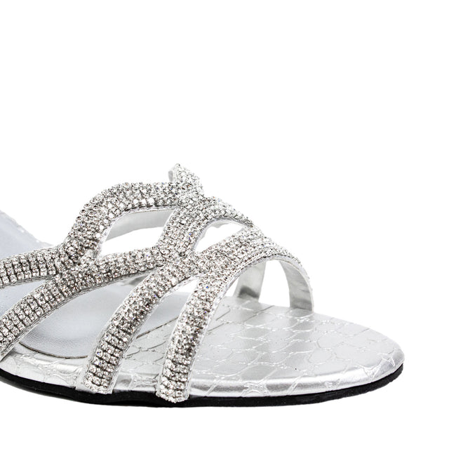 Captivating Silver Pencil Heel Sandals