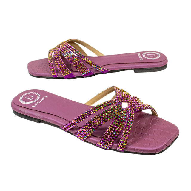 Sadaf Handmade Purple Flat Slippers