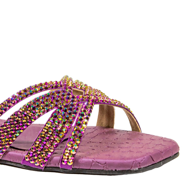 Sadaf Handmade Purple Flat Slippers