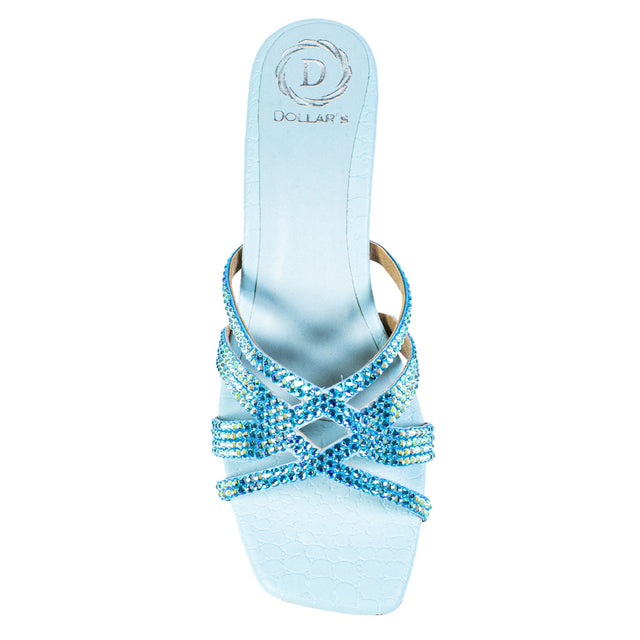 Sadaf Classic Baby Blue Pencil Heel Sandals