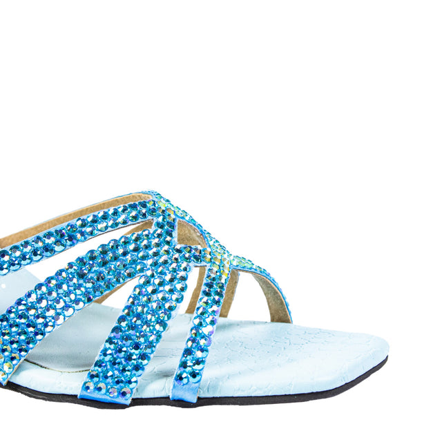 Sadaf Classic Baby Blue Pencil Heel Sandals
