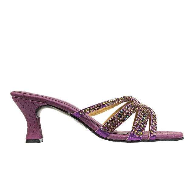 Sadaf Elevated Purple Pencil Heel Sandals