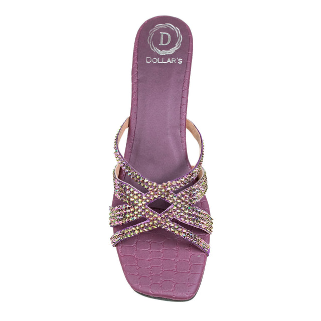 Sadaf Elevated Purple Pencil Heel Sandals