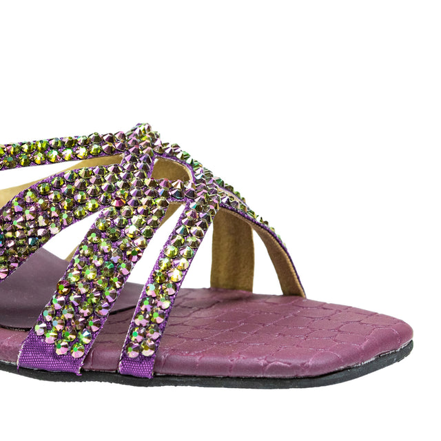 Sadaf Elevated Purple Pencil Heel Sandals
