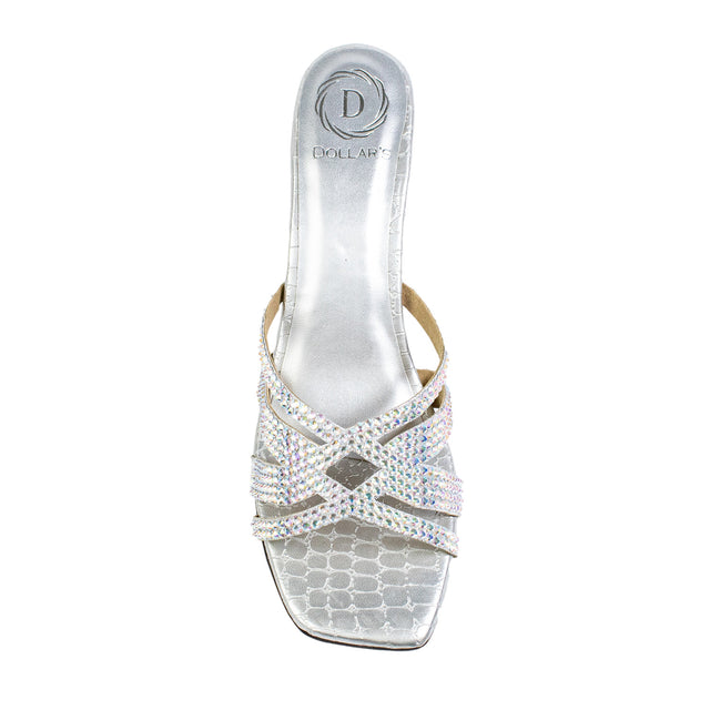 Sadaf Feminine-chic Silver Pencil Heel Sandals