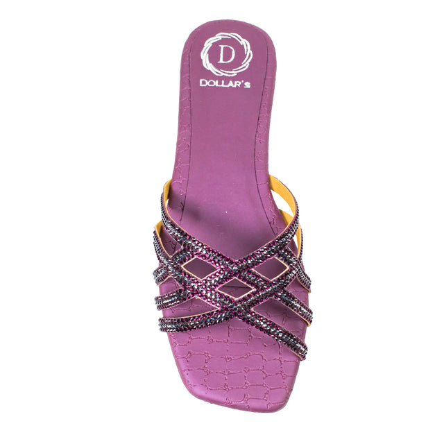 Marwa Exclusive Purple Flat Slippers