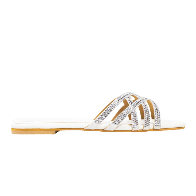 Marwa Sophisticated White Flat Slippers