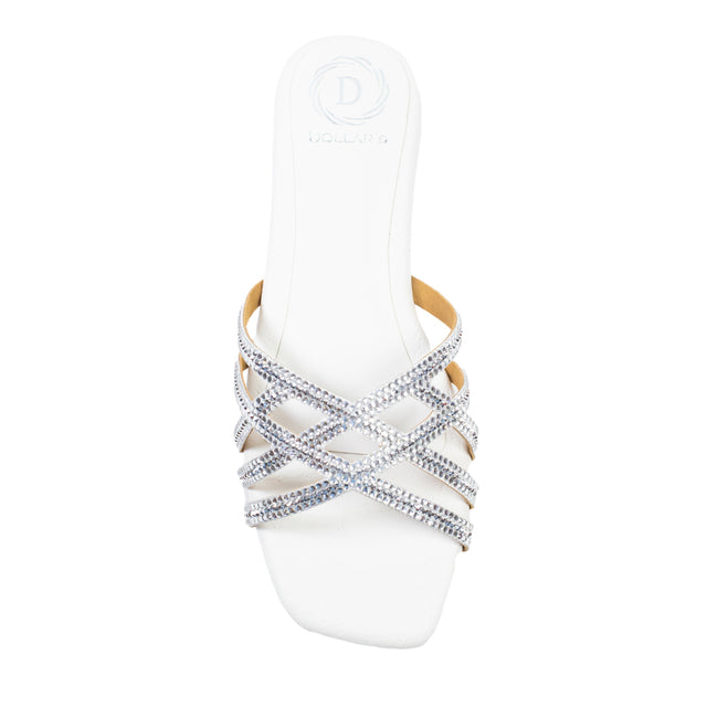 Marwa Sophisticated White Flat Slippers