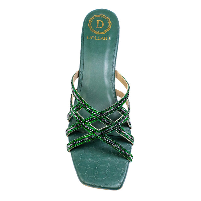 Marwa Stylish Green Pencil Heel Sandals
