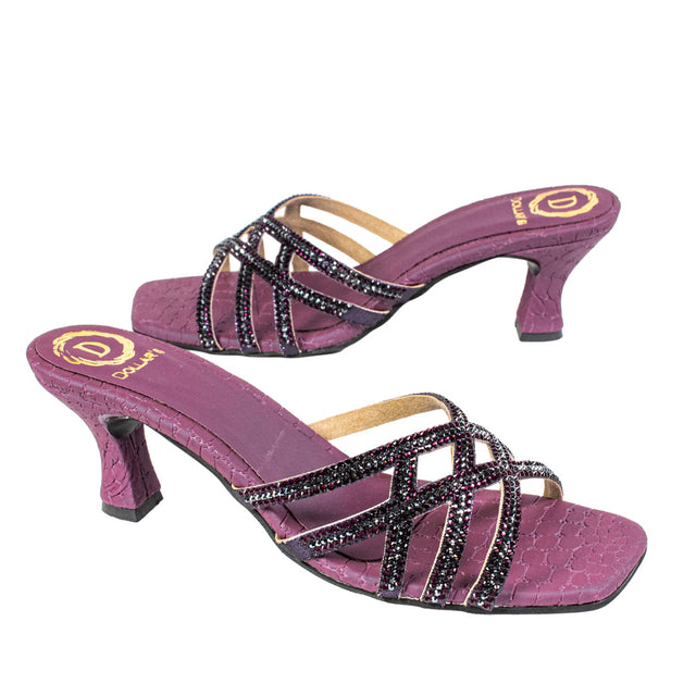 Marwa Opulent Purple Pencil Heel Sandals