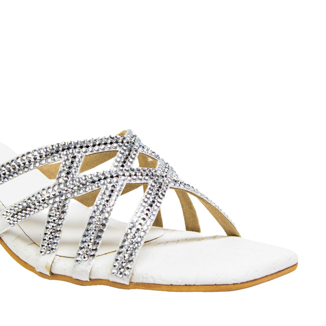 Marwa Regal White Pencil Heel Sandals