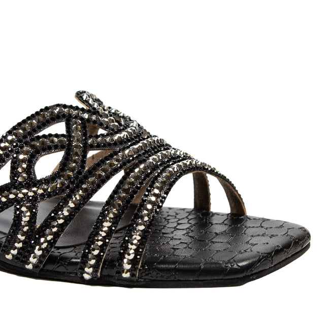 Samira Iconic Black Flat Slippers