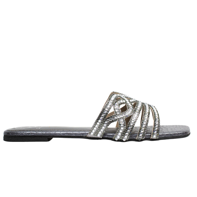 Samira Regal Grey Flat Slippers