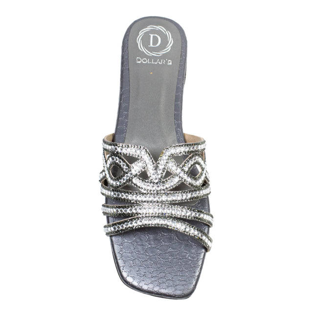 Samira Regal Grey Flat Slippers