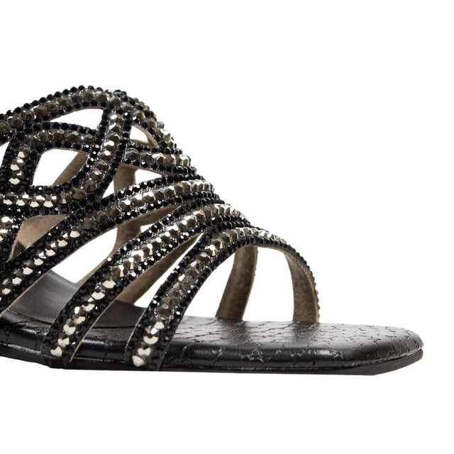 Samira Trendy Black Block Heel Sandals