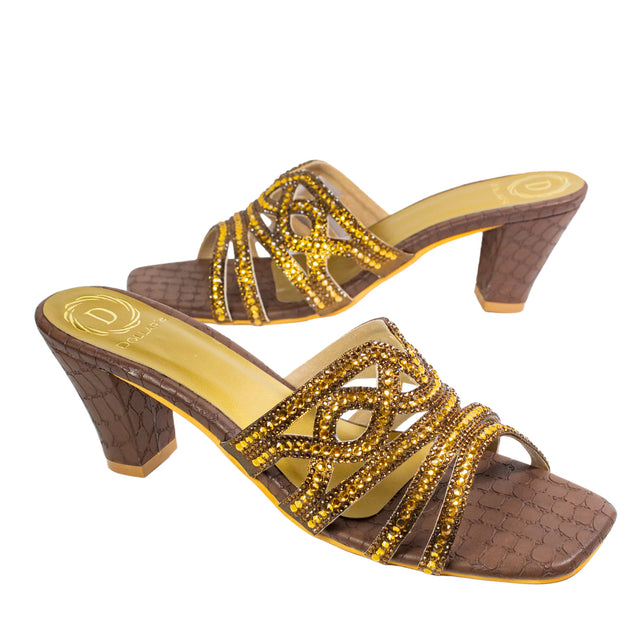 Samira Timeless Brown Block Heel Sandals