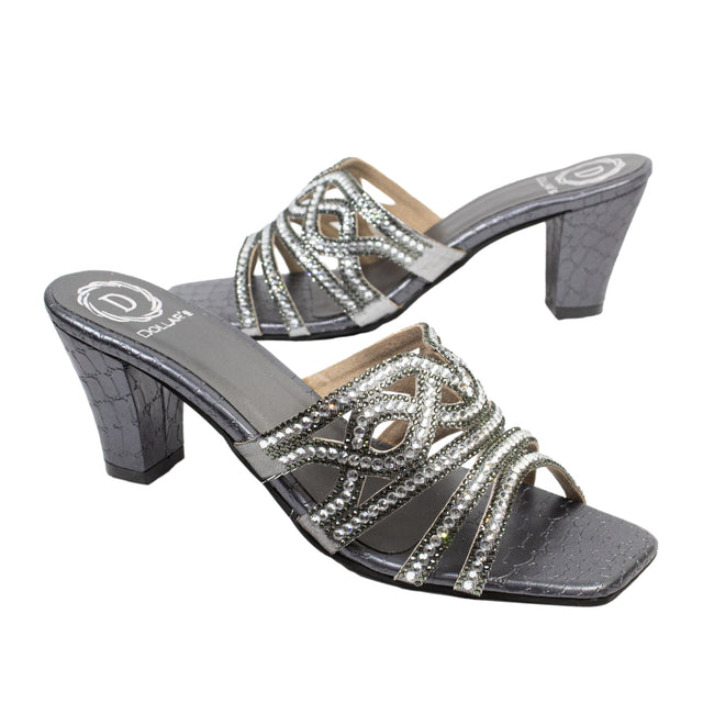 Samira Captivating Grey Block Heel Sandals