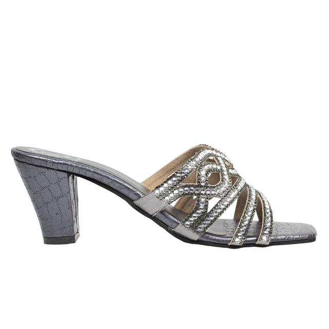 Samira Captivating Grey Block Heel Sandals
