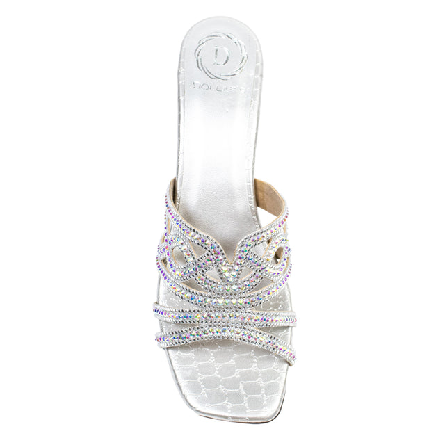 Samira Opulent Silver Block Heel Sandals