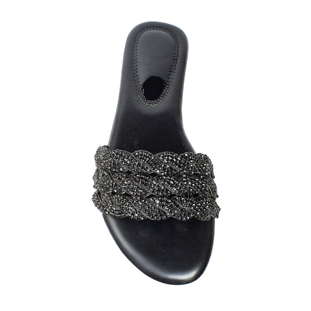Ghaliyah Chic-casual Black Flat Slippers